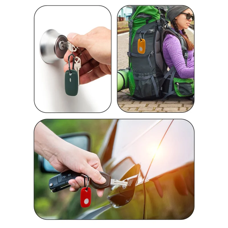 For Tile Mate Pro (2022) Bluetooth-compatible Tracker Anti-scratch Silicone Case Accessory Protective Cover Sleeve - Wine Red