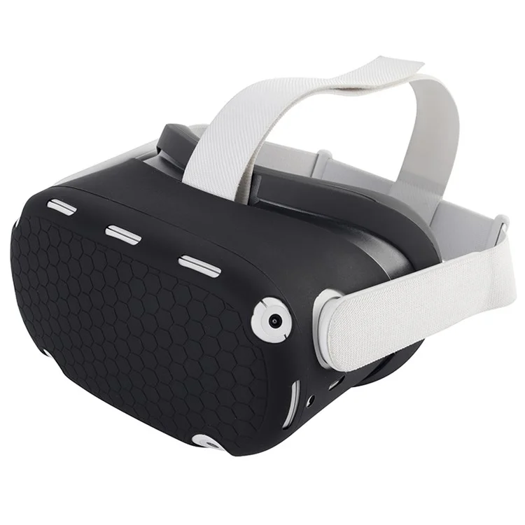 Para el Oculus Quest 2 VR Headset Silicone Protective Cover Skin Case con máscara para los ojos - Negro