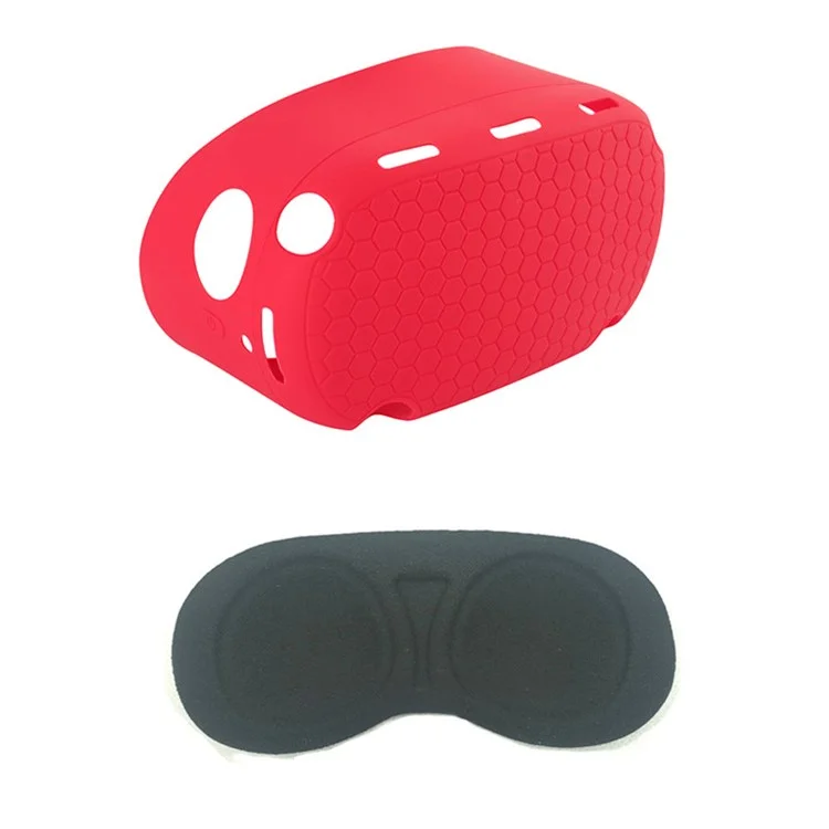 PARA OCULUS Quest 2 VR Headset Silicone Capa Protetora Caixa De Pele Com Máscara De Olho - Vermelho