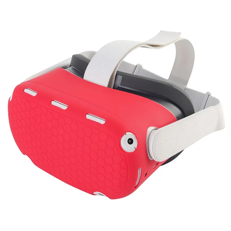 PARA OCULUS Quest 2 VR Headset Silicone Capa Protetora Caixa De Pele Com Máscara De Olho - Vermelho