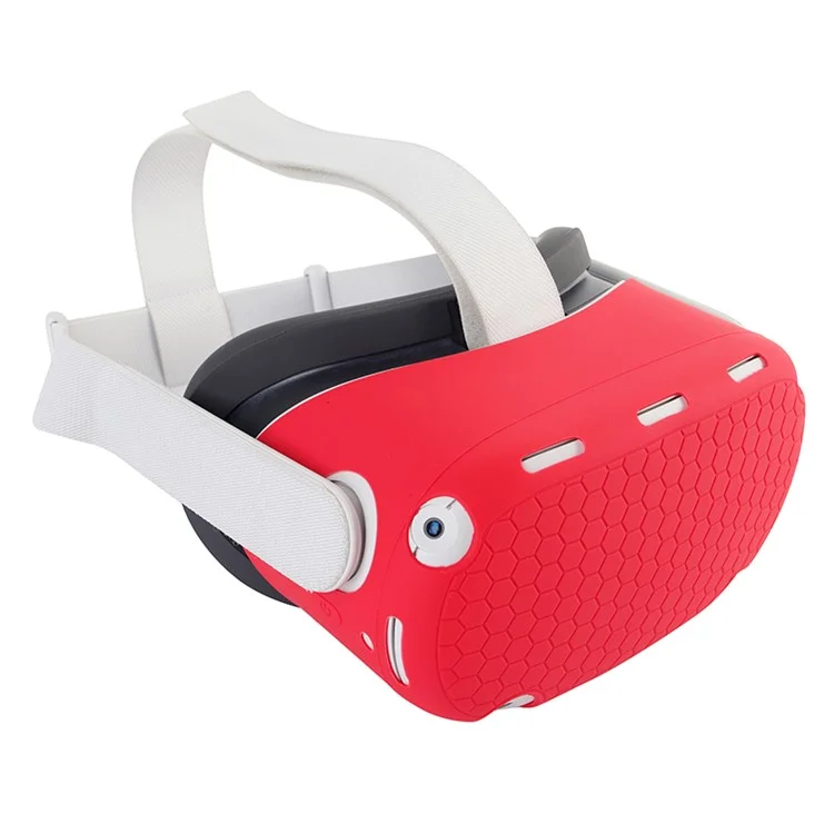 PARA OCULUS Quest 2 VR Headset Silicone Capa Protetora Caixa De Pele Com Máscara De Olho - Vermelho