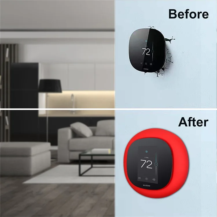 Для Ecobee 3 Lite Smart Thermostat Wall Holder Cover Silicone Protective Sleeve Anti-Drop Soft Case - White