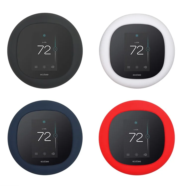Для Ecobee 3 Lite Smart Thermostat Wall Holder Cover Silicone Protective Sleeve Anti-Drop Soft Case - White