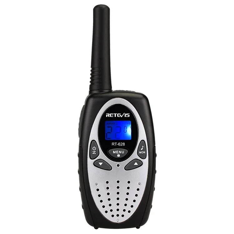 RETEVIS RT628 2Pcs/Set Handheld Walkie-Talkie 0.5W Wireless Mini 22 Channel Radio Toy with LCD Display for Kids (European Frequency) - Silver