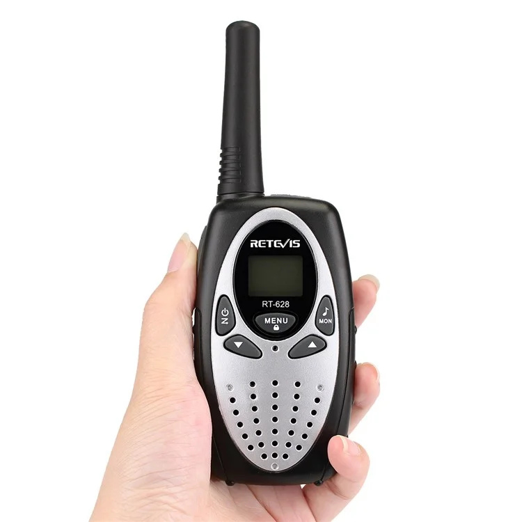 RETEVIS RT628 2Pcs/Set Handheld Walkie-Talkie 0.5W Wireless Mini 22 Channel Radio Toy with LCD Display for Kids (European Frequency) - Silver