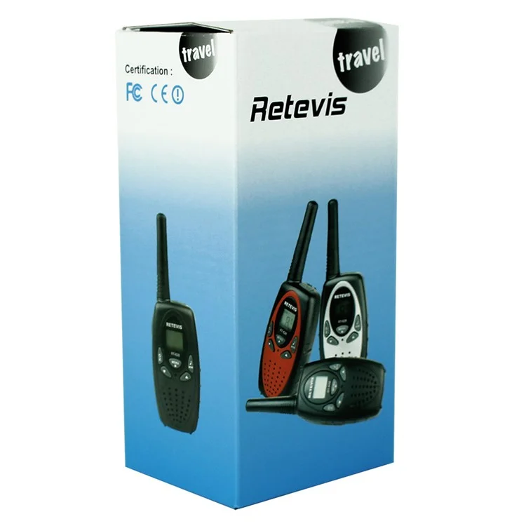 RETEVIS RT628 2Pcs/Set Handheld Walkie-Talkie 0.5W Wireless Mini 22 Channel Radio Toy with LCD Display for Kids (European Frequency) - Silver