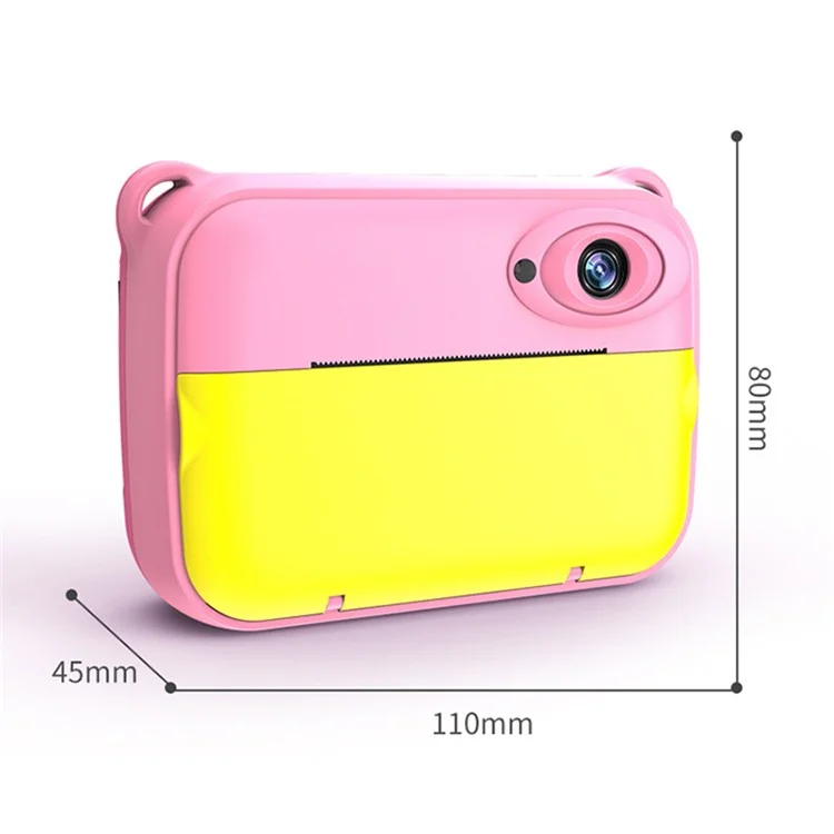 CP18 Kid's Camera HD Color Photo Enfants Video Camera Thermal Printing Camera Toy USB Recharagemable - Rose