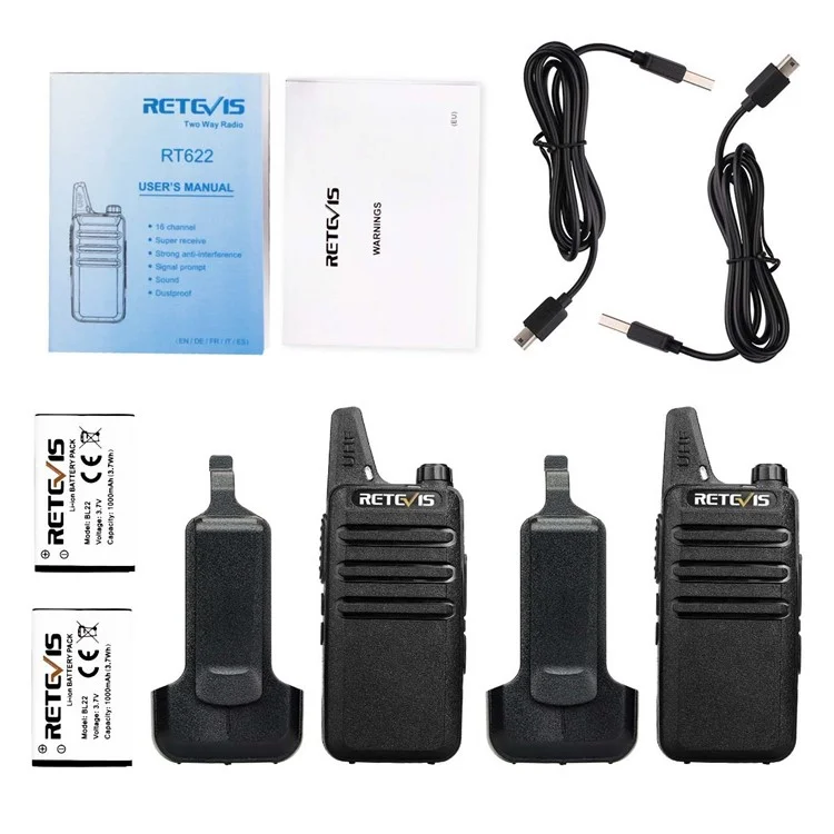 Retevis Rt622 1 Paar Mini Zwei Wege Lizenzfrei PMR Radio Walkie-Talkie (für Die Europäische Frequenz) - EU -stecker