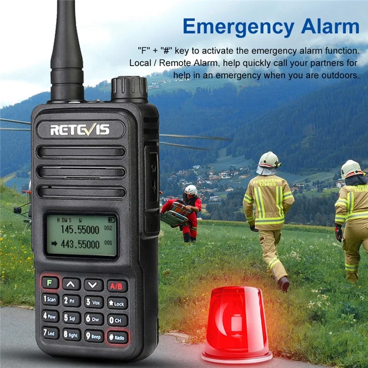 RETEVIS RT85 Professionelles Walkie-Talkie, Funkgerät mit Zweiwegefunk, VHF-UHF-Dualband, tragbar - US-Stecker