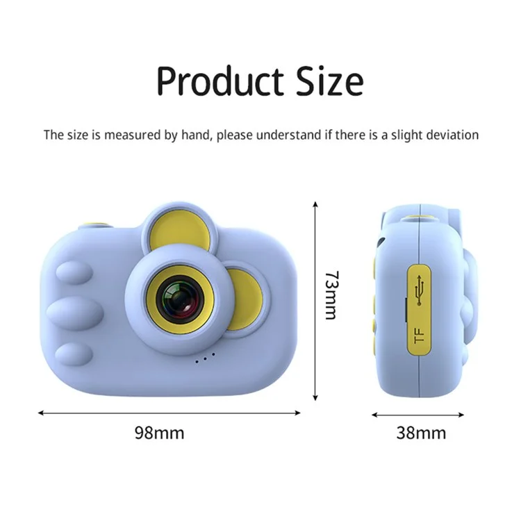 ET02 Cartoon 2.0 Zoll Bildschirm Kinder Kamera Wiederaufladbare HD Weitwinkel Digitalkamera Camcorder Kindgeschenk - Pink