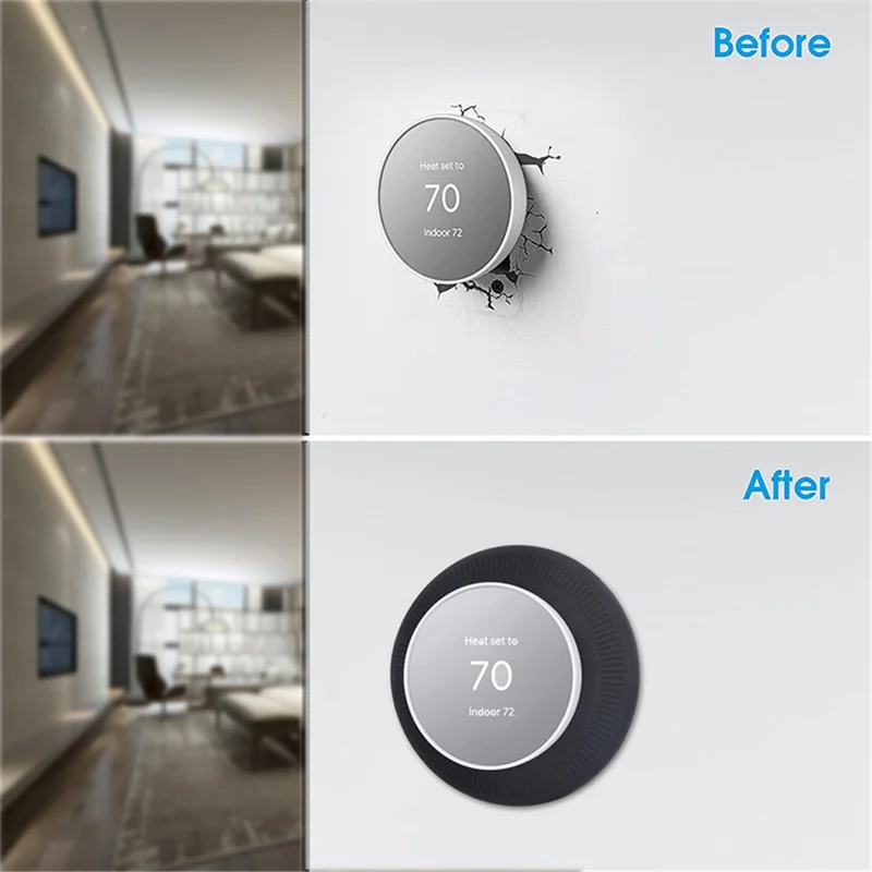 For Nest Thermostat Anti-Scratch Anti-Fall Drop-Proof Silicone Cover - White