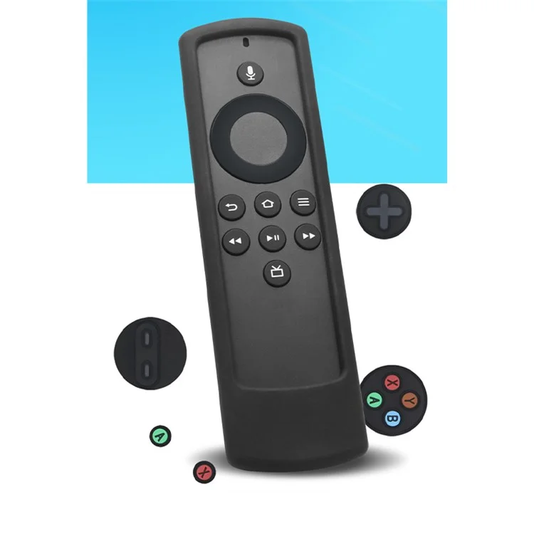 Shockproof Remote Controller Sleeve Anti-drop Silicone Cover for Amazon 2021 Fire TV Stick (3rd Gen) - Black