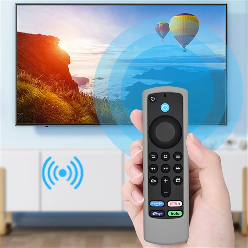 Shockproof Remote Controller Sleeve Anti-drop Silicone Cover for Amazon 2021 Fire TV Stick (3rd Gen) - Grey
