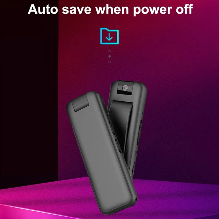 MROBO 64G 1080P Enregistreur audio Caméra rotative 180 degrés Réduction du bruit Petit appareil d'enregistrement