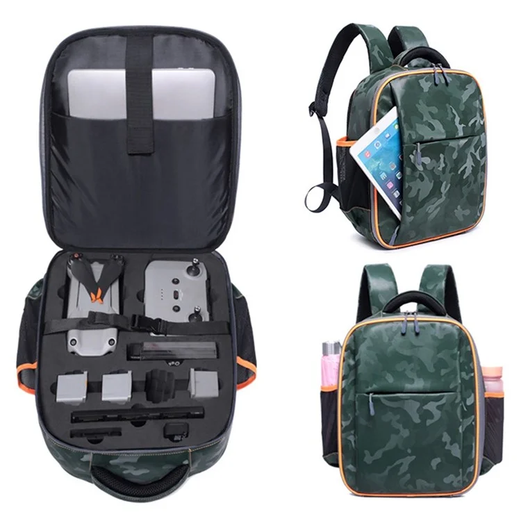 For DJI Mavic Air 2S/2 RC Drone Backpack Organization Case Wear-resistant Waterproof PU Leather Wide-opening Design Shoulders Bag Handbag