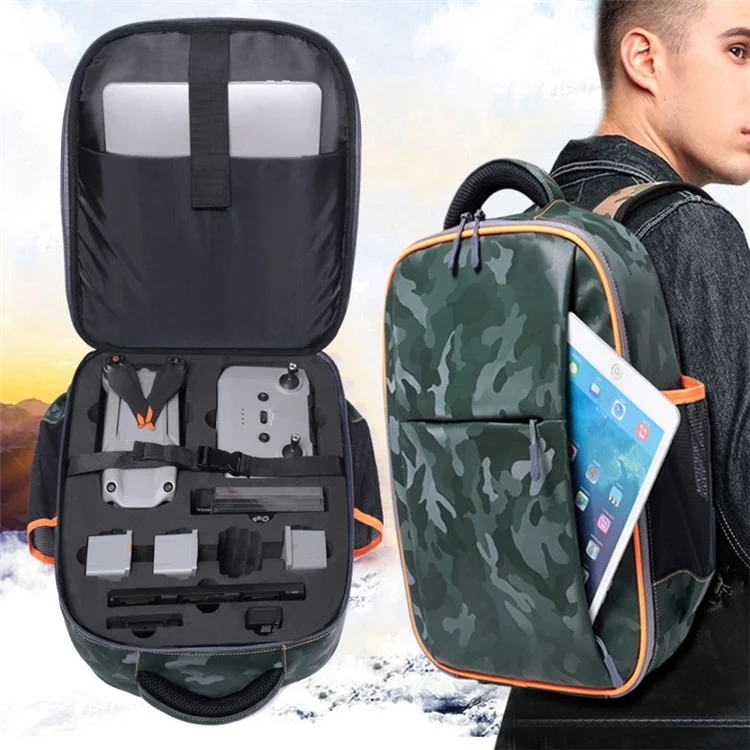 Für DJI Mavic Air 2s/2 RC Drohne Rucksack Organisation Hülle Wesistant Wasserdichtes Pu-leder Mit Weit Geöffnetem Design Schultern Bag Handtasche