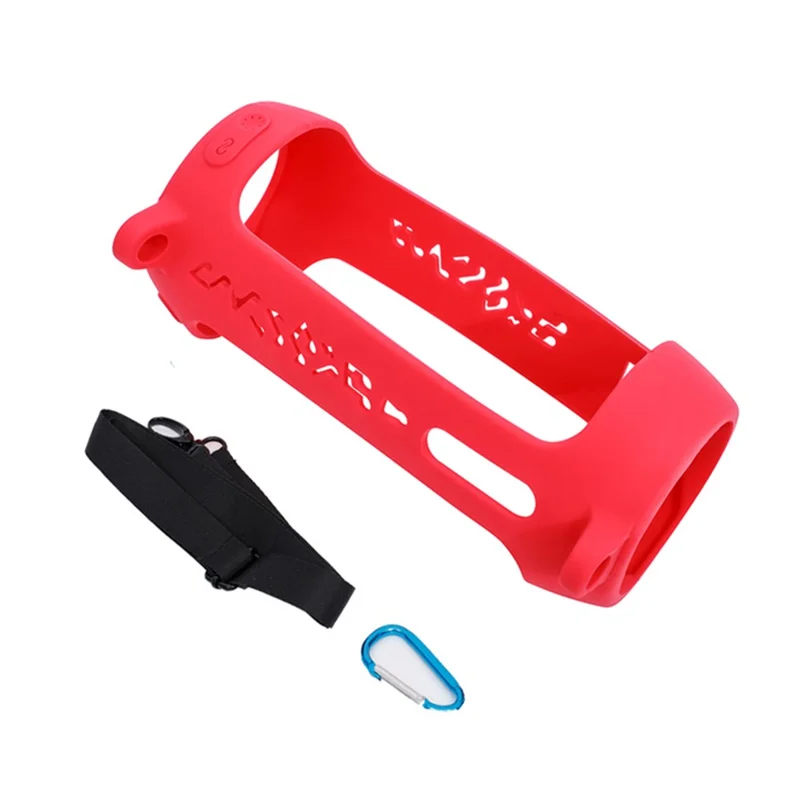 Protective Silicone Case Cover for JBL Pulse4 Bluetooth-compatible Speaker Portable Carrying Pouch - Red