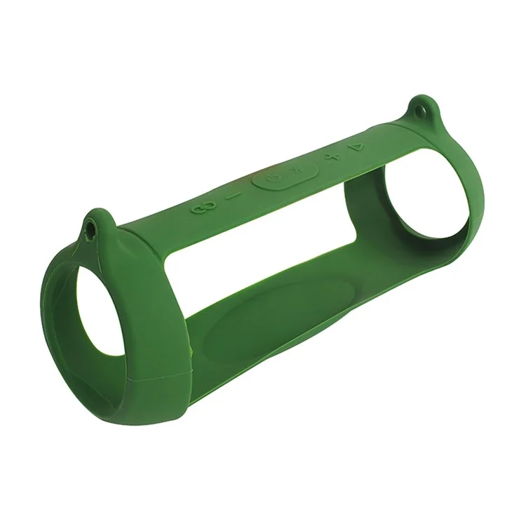 Pour JBL Charge 5 Couvercle de Protection Anti-déporce Bluetooth en Silicone Avec Bandoulière Avec Bandoulière et Carabiner - Armée Verte