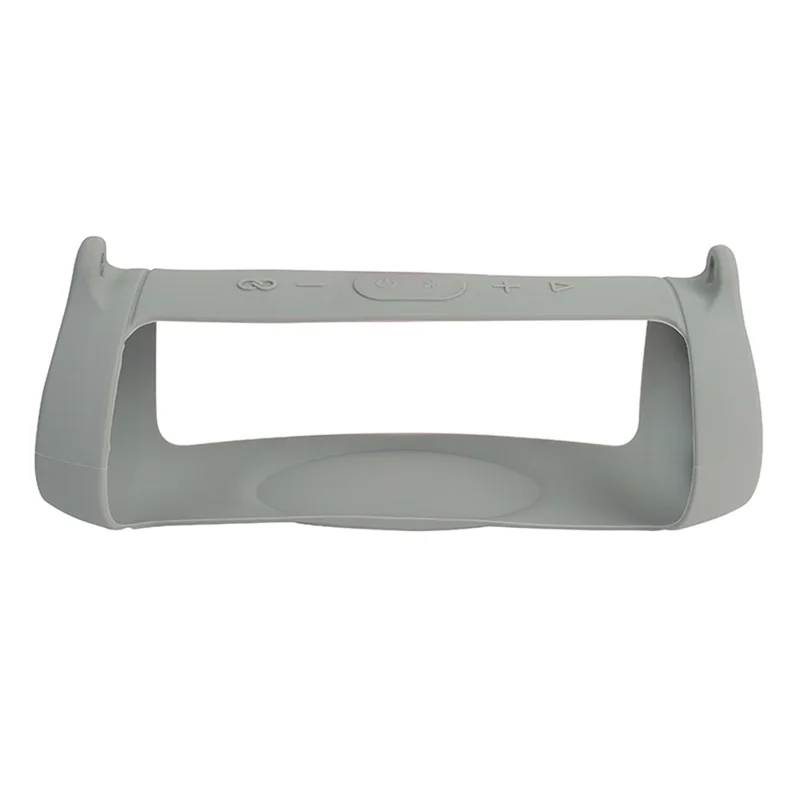 Für JBL Charge 5 Silikon-Tragetasche Bluetooth-kompatibler Lautsprecher Anti-Drop-Schutzhülle mit Schultergurt und Karabiner – Grau