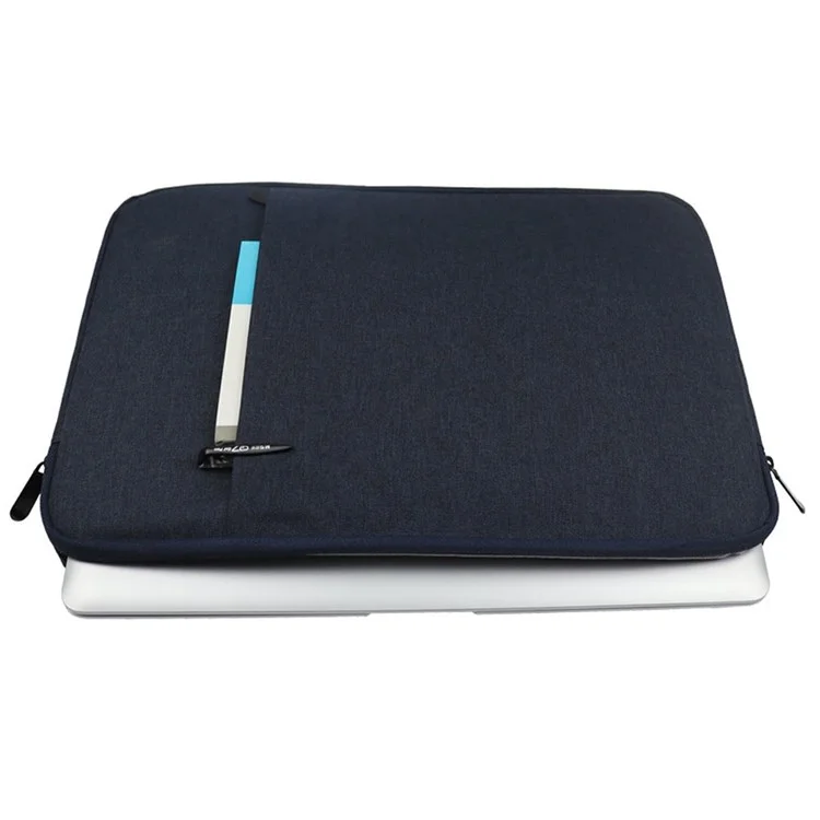 YOLINO QY-C016 Shockproof Sleeve Bag with Outer Pouch for 14-inch Laptops Portable Carry Case Anti-Scratch Storage Bag - Navy Blue