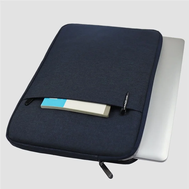 YOLINO QY-C016 Shockproof Sleeve Bag with Outer Pouch for 14-inch Laptops Portable Carry Case Anti-Scratch Storage Bag - Navy Blue
