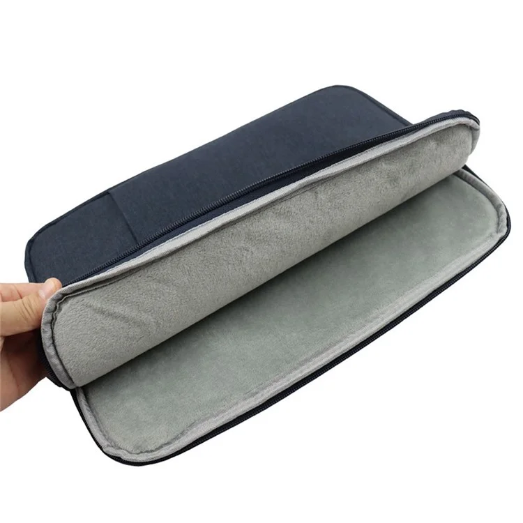 YOLINO QY-C016 Shockproof Sleeve Bag with Outer Pouch for 14-inch Laptops Portable Carry Case Anti-Scratch Storage Bag - Navy Blue