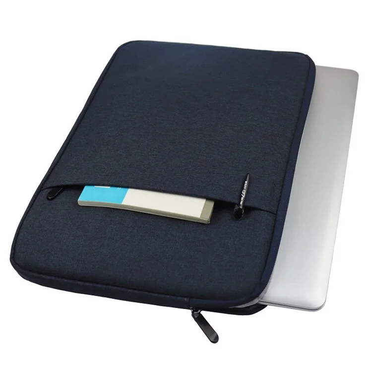 YOLINO QY-C016 Shockproof Sleeve Bag with Outer Pouch for 14-inch Laptops Portable Carry Case Anti-Scratch Storage Bag - Navy Blue