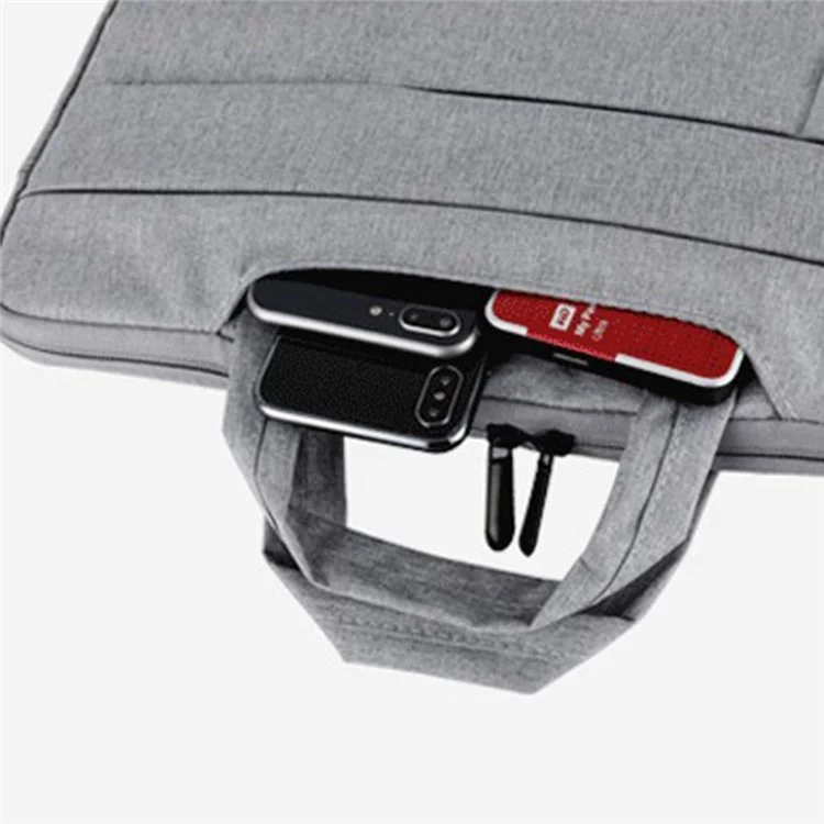 Yolino QY-C015 12 '' Bag de la Computadora Portátil Multifunción Manga de Computadora de Cuaderno de Estilo Simple Con Correa de Mango Oculto - Gris