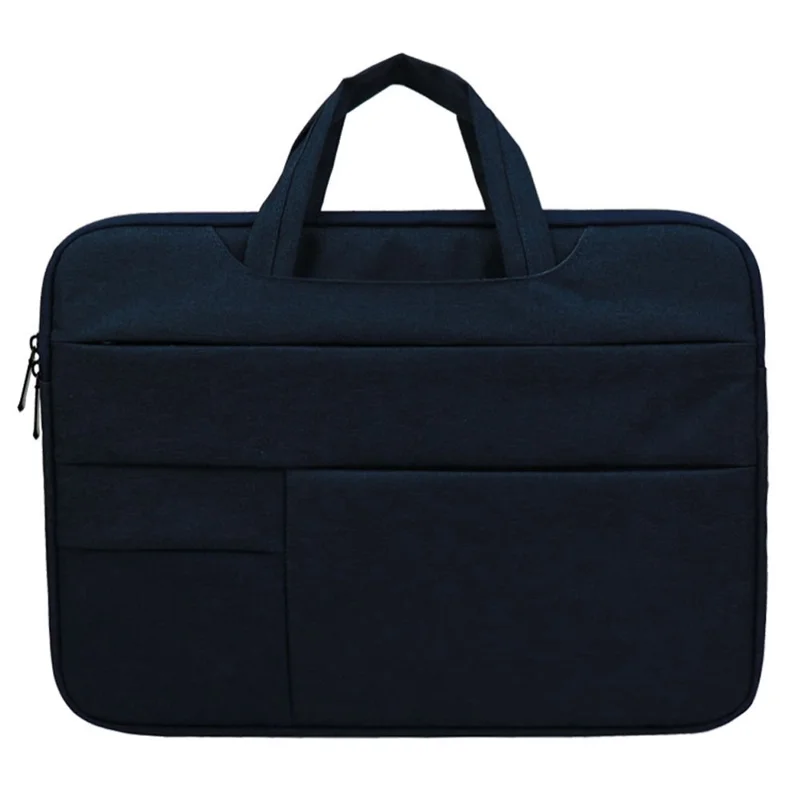 YOLINO QY-C015 12'' Laptop Bag Multifunction Simple Style Notebook Computer Sleeve with Hiding Handle Strap - Navy Blue