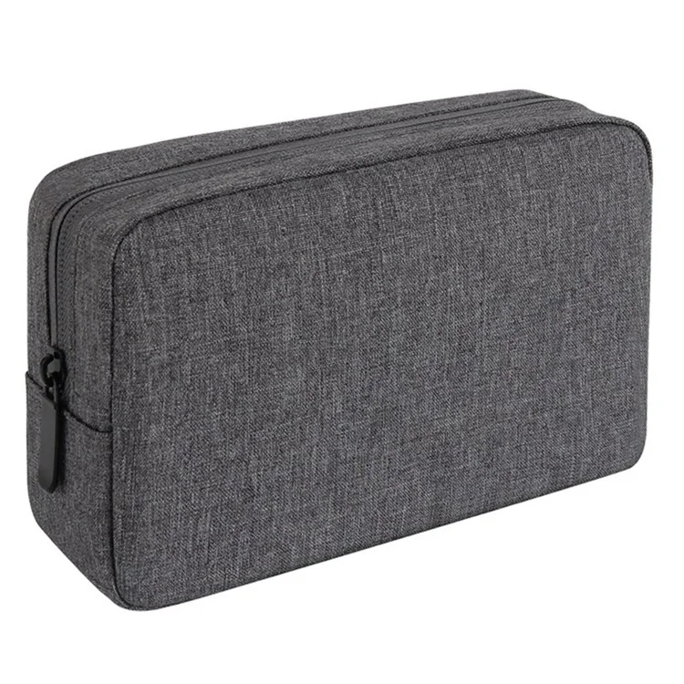 YOLINO QY-A011 Small Size Digital Accessories Waterproof Zipper Bag Data Cable Power Bank Phone Storage Bag - Dark Grey