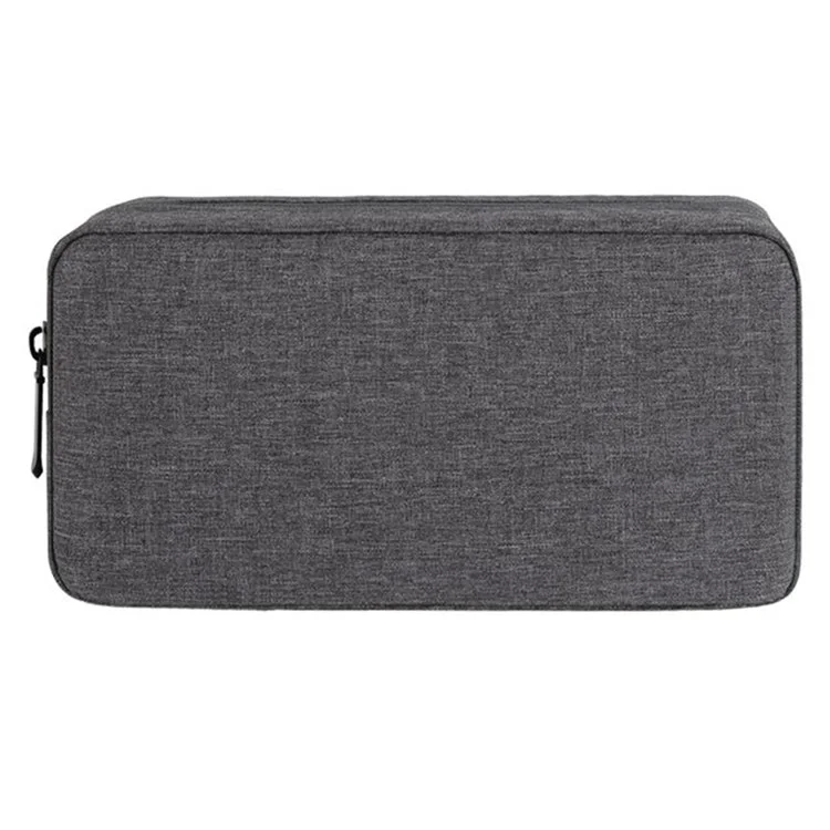 YOLINO QY-A011 Large Size Digital Accessories Carrying Zipper Bag Water Resistant Data Cable Power Bank Phone Storage Bag - Dark Grey