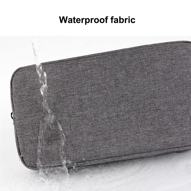 YOLINO QY-A011 Large Size Digital Accessories Carrying Zipper Bag Water Resistant Data Cable Power Bank Phone Storage Bag - Black