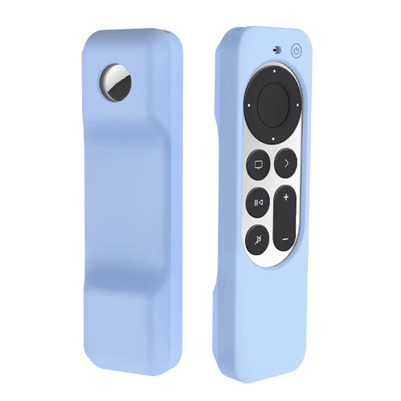 For Apple TV 4K 2021 + AirTag Remote Controller Silicone Case Anti-drop Protective Cover - Sky Blue