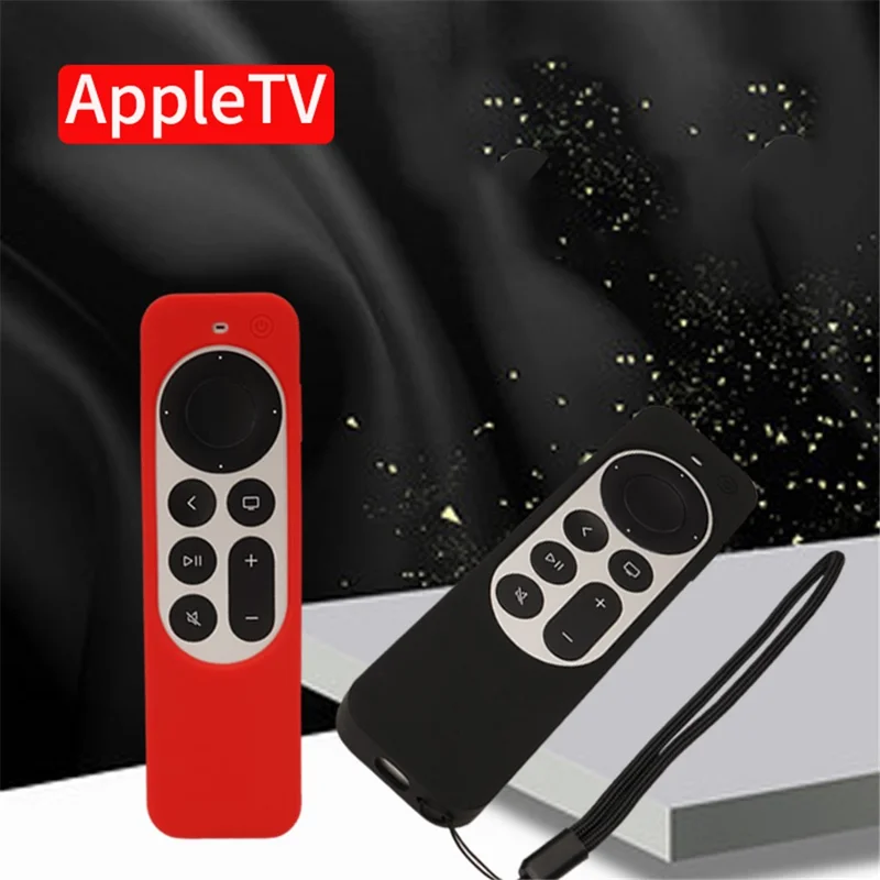 For Apple TV 4K 2021 + AirTag Remote Controller Silicone Case Anti-drop Protective Cover - Sky Blue