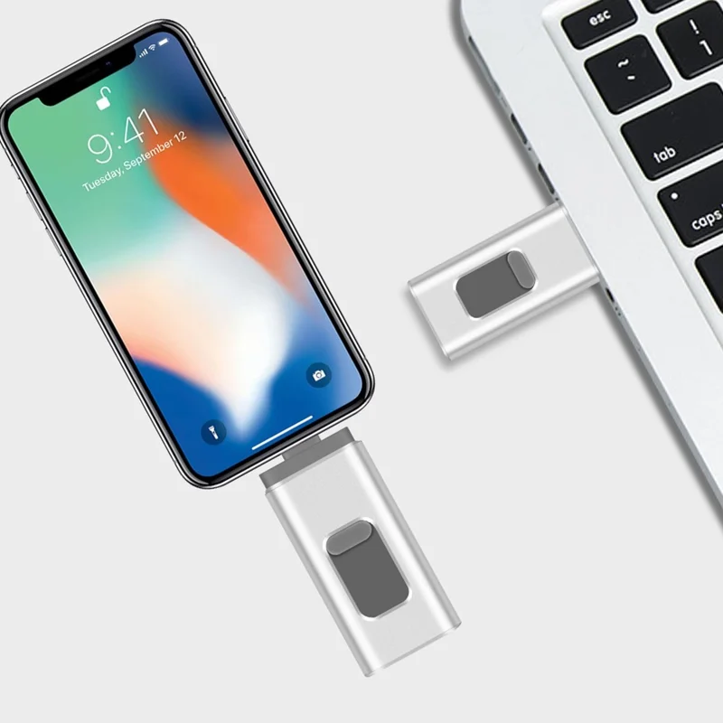 RICHWELL R-01B 256GB USB 3.0 Flash Drive USB Memory Stick External Storage Thumb Drive Photo Stick for iPhone Android PC - Silver