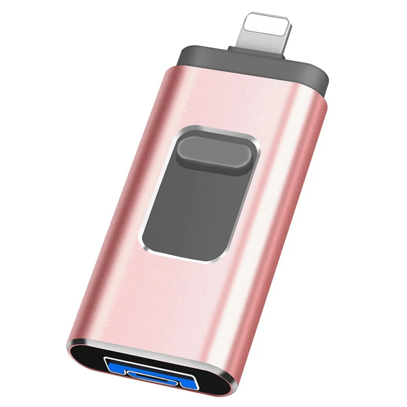 RICHWELL R-01B 128GB Retractable USB Memory Stick USB 3.0 Flash Drive External Storage Thumb Drive Photo Stick for Phone Computer - Pink