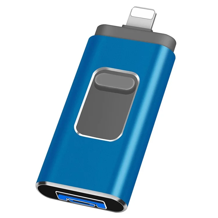 RICHWELL R-01B 128GB Retractable USB Memory Stick USB 3.0 Flash Drive External Storage Thumb Drive Photo Stick for Phone Computer - Blue