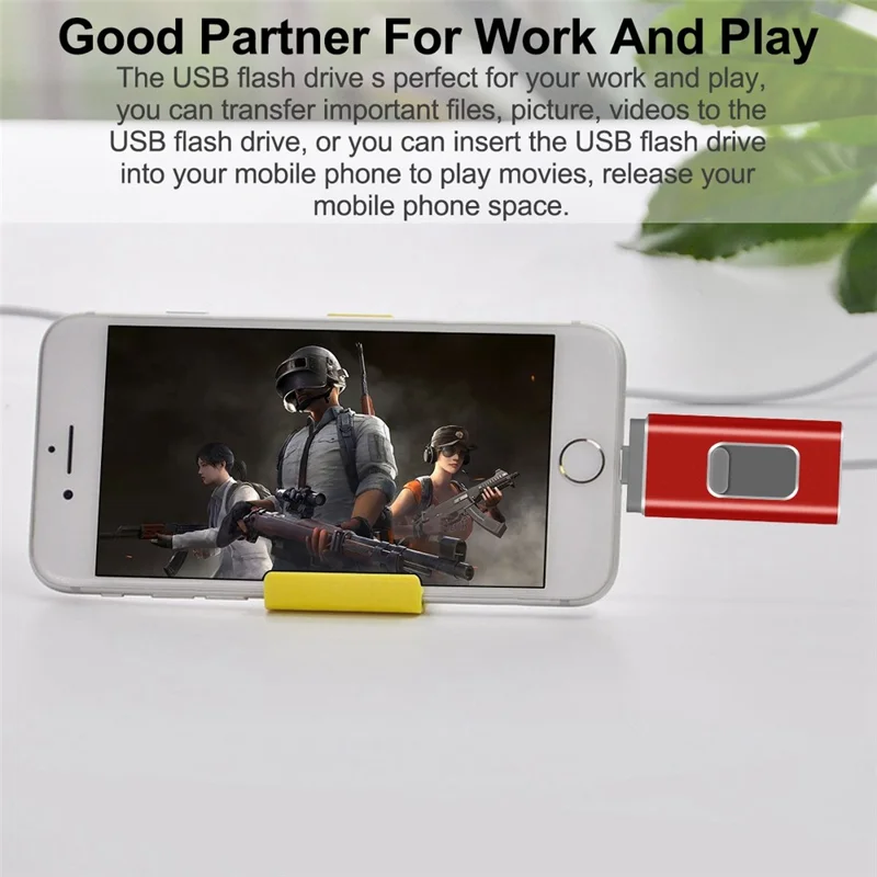 RICHWELL R-01B 8GB High Speed USB 3.0 Flash Drive 3 in 1 Photo Stick for iPhone Android PC Memory Stick - Red