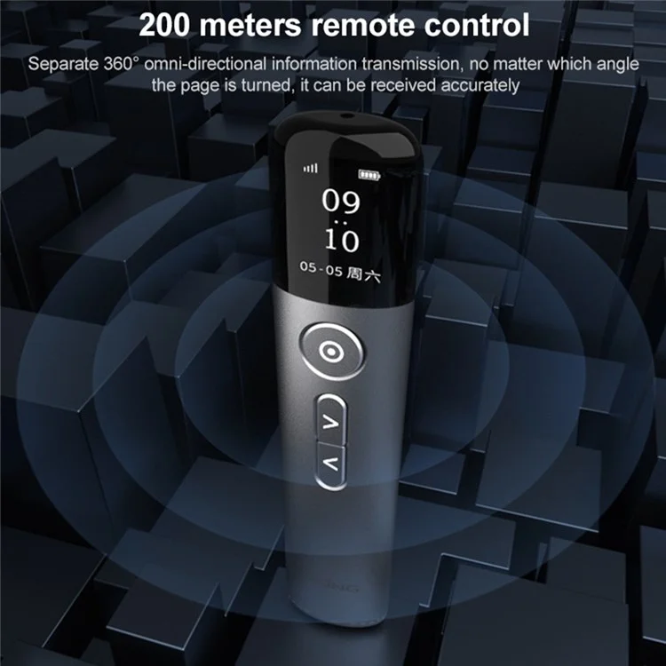 ASING A9 32G Presentation Clicker for Powerpoint Clicker with LCD Screen Multi-function Presenter Remote Pointer Rechargeable Presentation Pointer for Computer Projector (Smart Version) - Blue