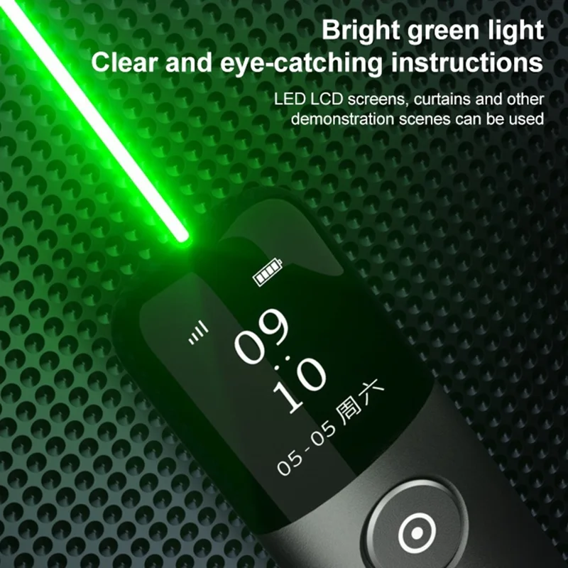 ASING A9 128Mb Multifunktionell Presentatörsfjärrkontroll för Powerpoint Presentation Pekeanordning Laddbar Presentatörspeke med LCD-skärm för datorprojektor (Smart version) - Blå