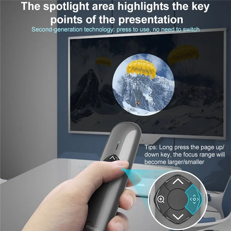Atualização de Atualização A8 de 32 gb de 2,4 Ghz Página de Laser Remota Página Para PowerPoint PowerPoint Apresentação Clicker Com Exibição LED (luz Vermelha Física + Laser Digital)