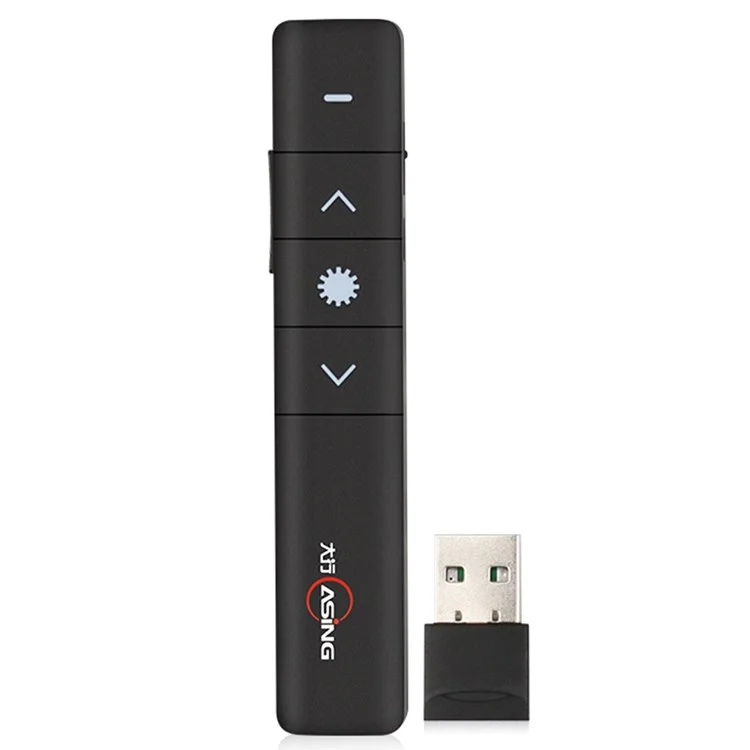 ASING A218 Presentation Clicker Electronic Pointer Page Turning Pen Remote Control Pointer with Red Light for PowerPoint