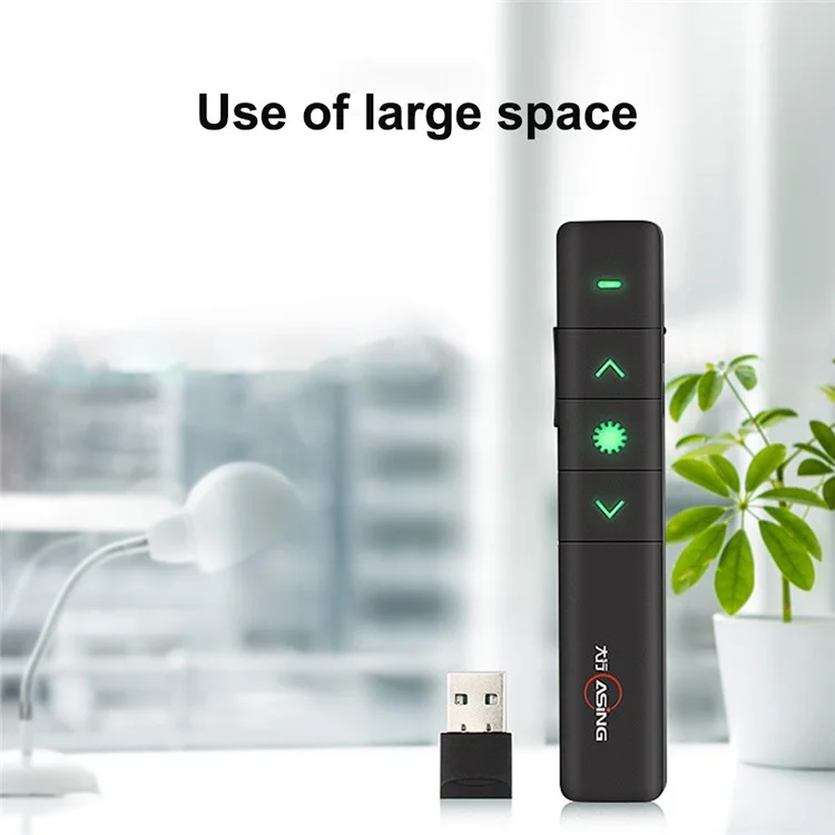 ASING A218 Presentation Clicker Electronic Pointer Page Turning Pen Remote Control Pointer with Red Light for PowerPoint