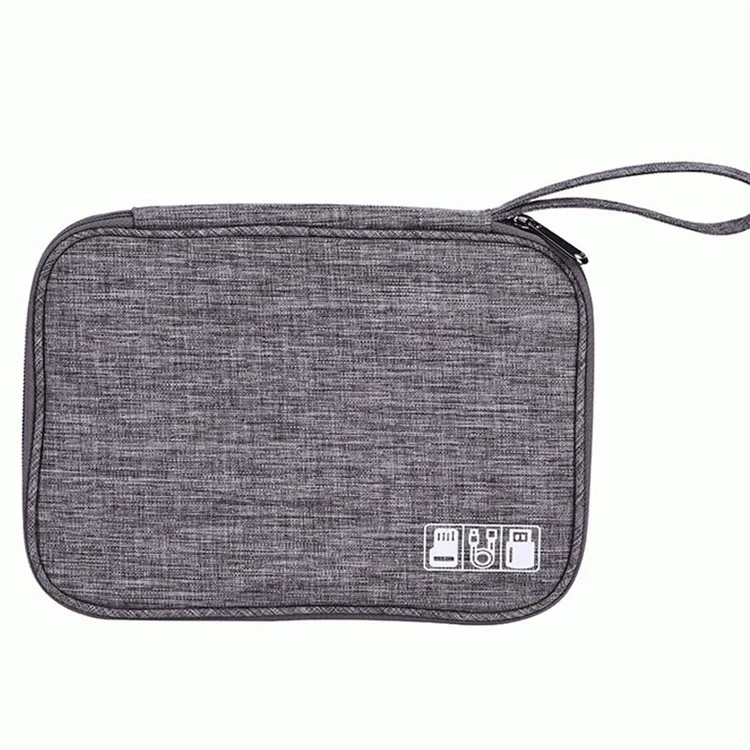 Gena Portable Travel Digital Accessesies Data Data Data Cable U-Disk Zipper Переноситель Мешочек - Серый