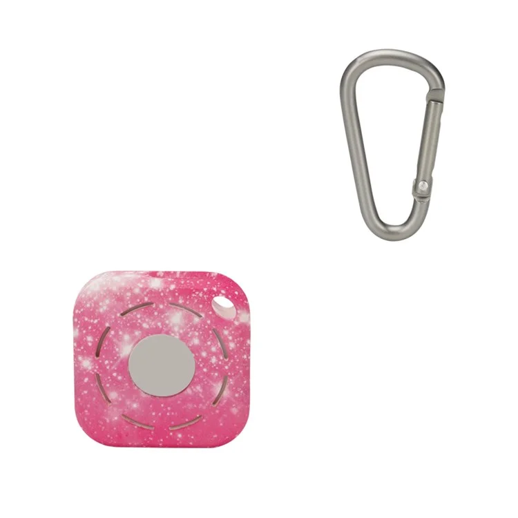 Case de Silicona Para Apple Airtag, Tracker Del Localizador de Impresión de Patrones Capacidad Anti-scratch Con Hebilla Colgante - Cielo Rosa/estrellado