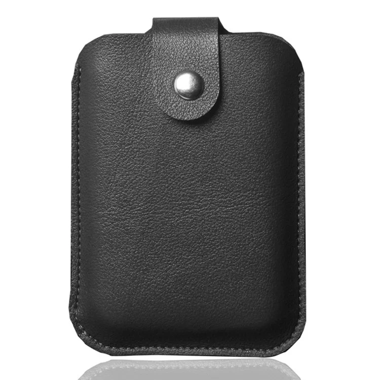 Compatible with MagSafe Power Bank PU Leather Sleeve Case Anti-scratch Protection Cover Bag - Black