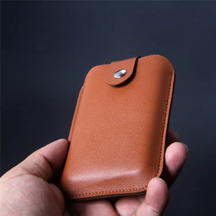 Compatible with MagSafe Power Bank PU Leather Sleeve Case Anti-scratch Protection Cover Bag - Black