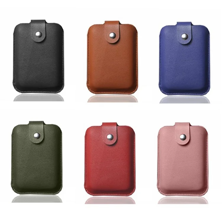 Compatible with MagSafe Power Bank PU Leather Sleeve Case Anti-scratch Protection Cover Bag - Black
