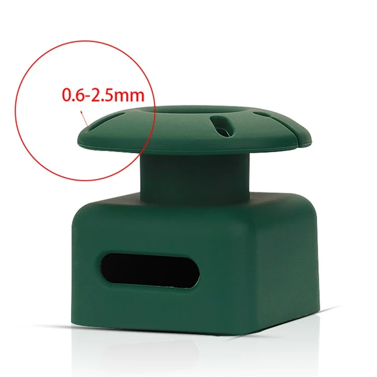Silicone Case for Apple 35W Dual USB-C Phone Charger, Dustproof Adapter Protective Cover with Upper Cable Winder - Dark Green