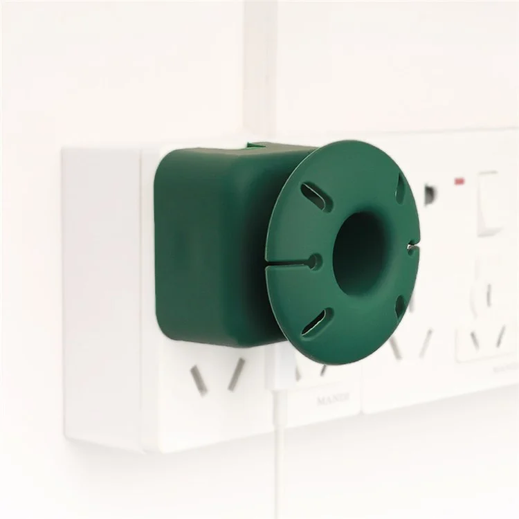 Silicone Case for Apple 35W Dual USB-C Phone Charger, Dustproof Adapter Protective Cover with Upper Cable Winder - Dark Green